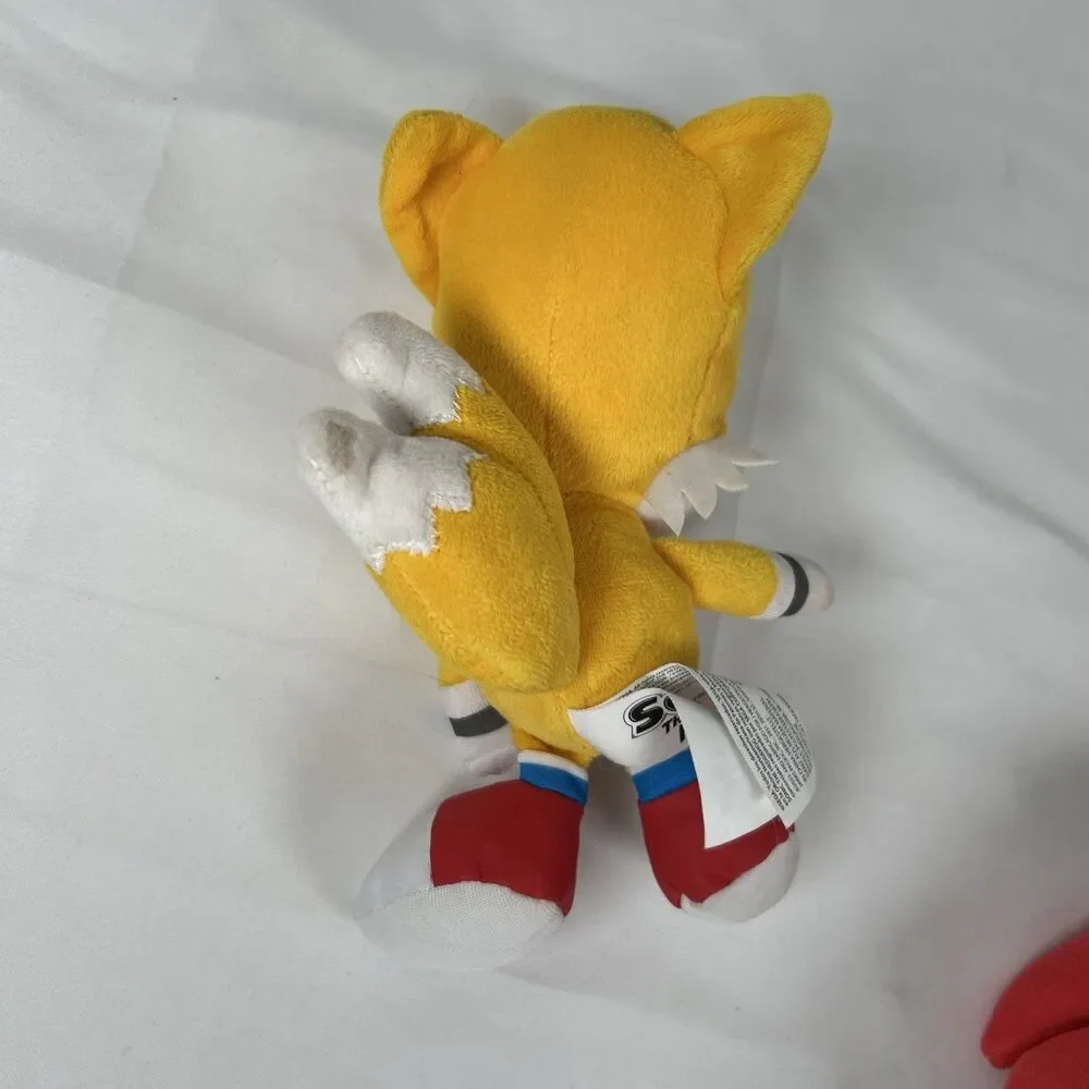 Sonic the Hedgehog Knuckles Red and Tails Yellow 8-inch Plush 2023 Stuffed Toy